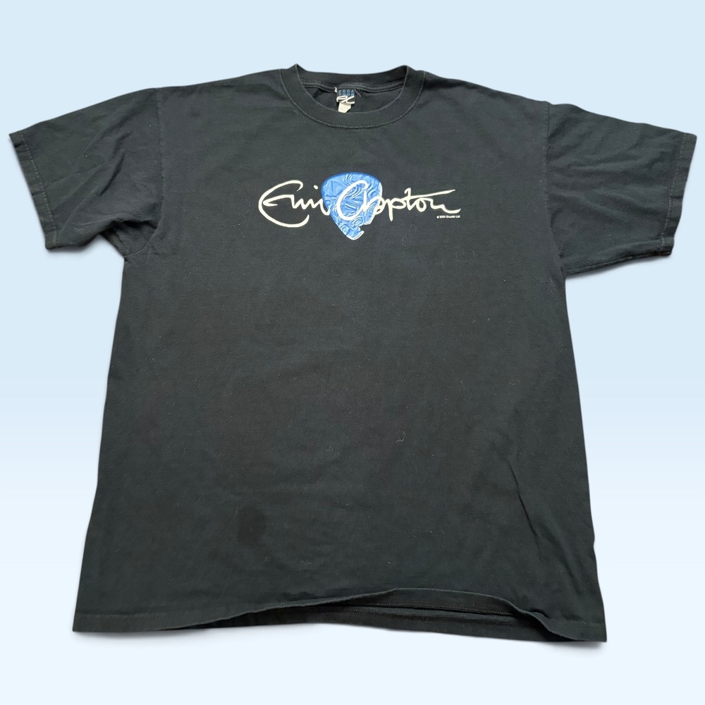 Vintage Eric Clapton Shirt Mens Large Black 2004 Tour Guitar Pick Tee T-Shirt